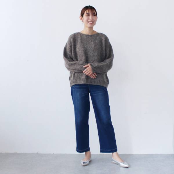 155cmから165cmまで！あったかワイドデニムパンツ【体型別スタッフ着用レポ】[PR]