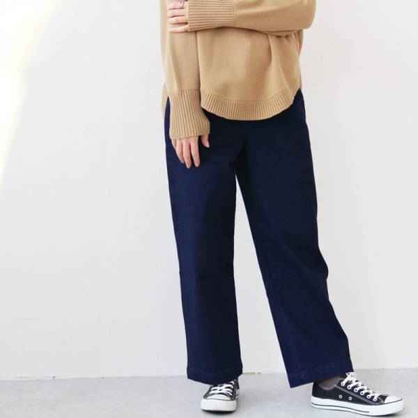 155cmから165cmまで！あったかワイドデニムパンツ【体型別スタッフ着用レポ】[PR]