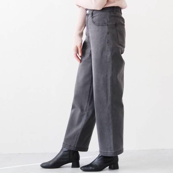 155cmから165cmまで！あったかワイドデニムパンツ【体型別スタッフ着用レポ】[PR]