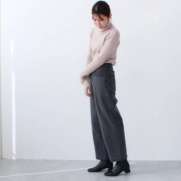 155cmから165cmまで！あったかワイドデニムパンツ【体型別スタッフ着用レポ】[PR]