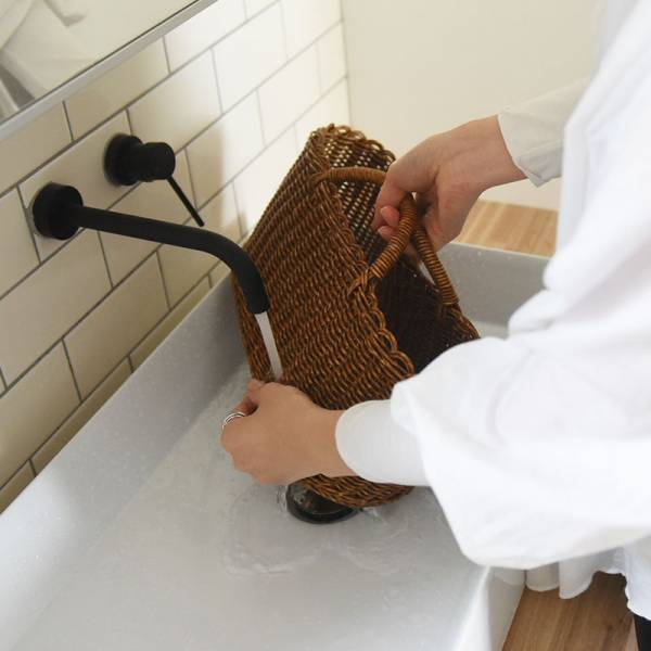 水まわり収納でも活躍。ジャブジャブ洗えて衛生的、まるでラタン！なバスケット[PR]