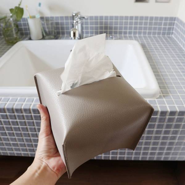生活感、消えます！明るめニュアンスカラーのフェイクレザーティッシュケースが使ってみたら便利だった話。スタッフの使用レポ♪[PR]