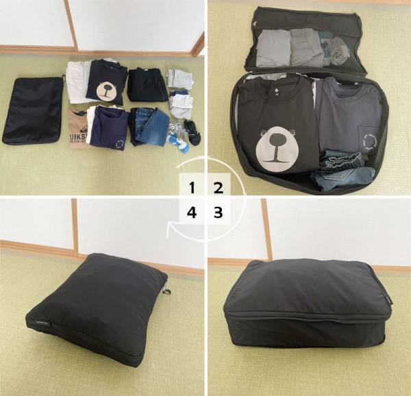 【待望の再入荷】かさばるニットもギュッと圧縮！年末旅行に持っていきたいトラベルポーチ。スタッフが使ってみました！[PR]