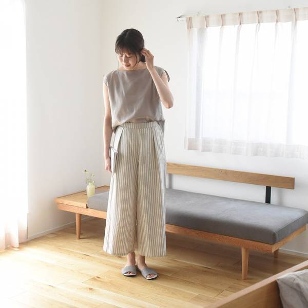 風を通してリラックス。bon moment夏の新作ルームウエアは、爽やかストライプ柄！[PR]