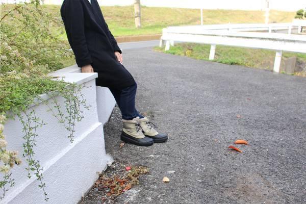 スノーブーツでさりげなく　冬の親子リンクコーデ