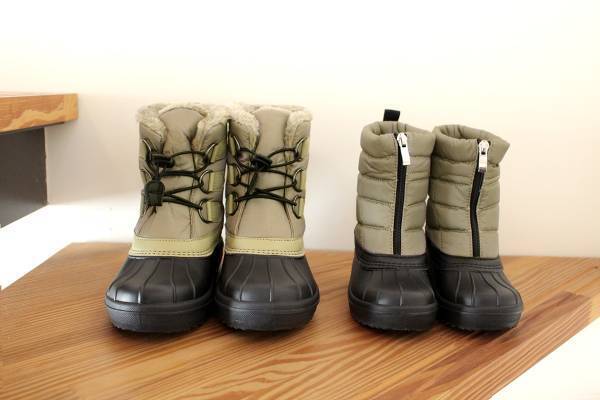 スノーブーツでさりげなく　冬の親子リンクコーデ