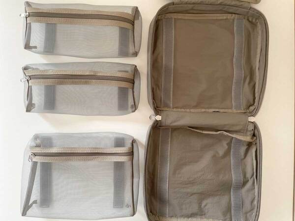 旅行ポーチは「吊り下げトラベルポーチ」と「圧縮できるトラベルポーチ」で揃えて、旅時間を快適に。[PR]