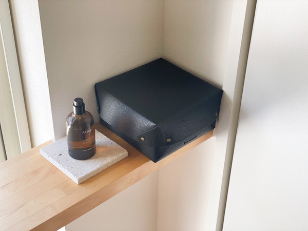 ごちゃつき改善！あれこれかわいく収納できる、bon moment「 中身が隠せる蓋付きフェイクレザー収納ボックス」[PR]