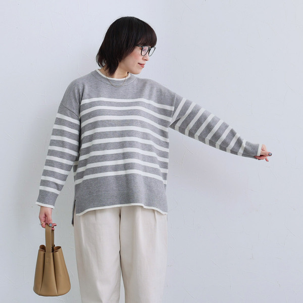 ボーダー好きさん必見！今冬ヘビロテできる「お手入れ激らくニット」スタッフ試着レポート[PR]