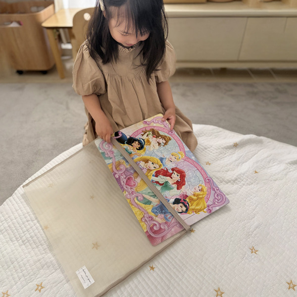 収納に困っていたパズルがすっきり。「kukka ja puu メッシュポーチ」で解決[PR]