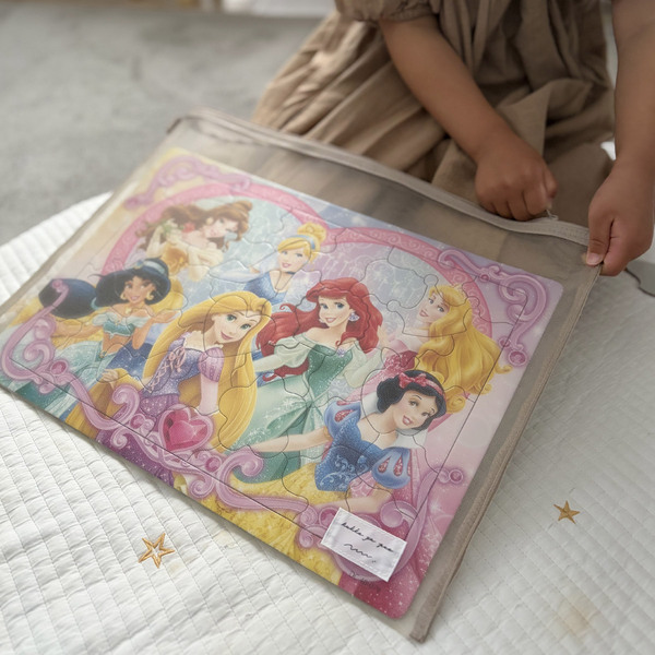 収納に困っていたパズルがすっきり。「kukka ja puu メッシュポーチ」で解決[PR]