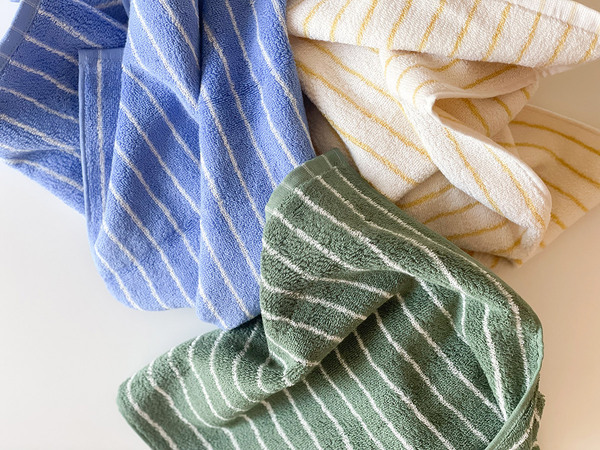 毎日の暮らしが明るく楽しくなる、bon moment「コットン100％ 高密度 ストライプタオル」[PR]