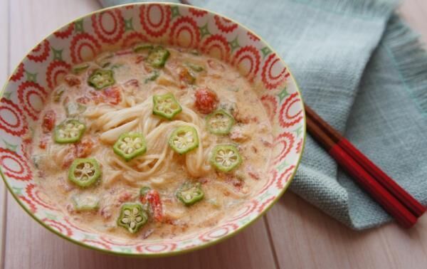 夏バテに効く温料理 オクラが主役のクリーミーにゅうめんレシピ 16年8月19日 ウーマンエキサイト 1 2