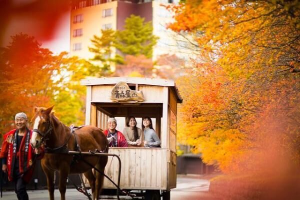 紅葉を眺めながら、2種のりんごを食べ比べ！「紅葉りんご馬車」が星野リゾート 青森屋で開催