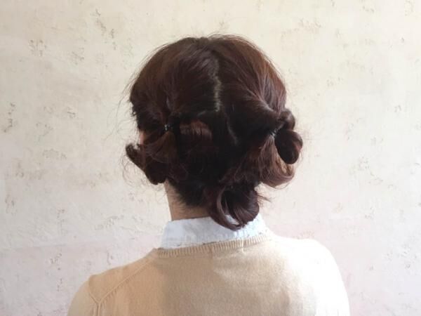 ヘアピンなしでもお団子アップは作れる♪くるりんぱだけで作るアップヘアアレンジ