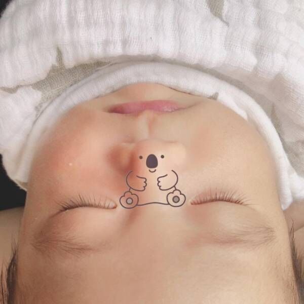 赤ちゃんのお鼻がコアラのマーチにそっくり／鼻コアラ／鼻アート（写真）