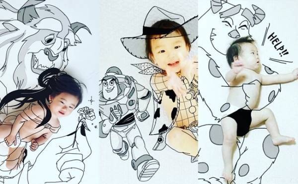 ディズニー×赤ちゃんがかわいい♪yotaさんの落書きアートがスゴイ！