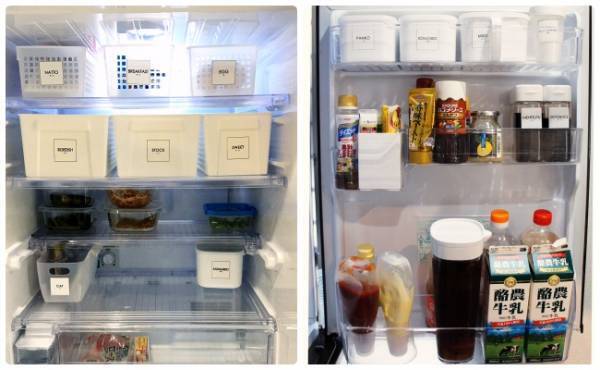 【100均】簡単「カゴ収納」で見た目よし使い勝手よし！【冷蔵庫収納】