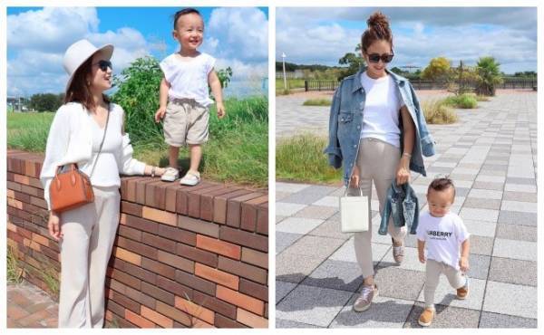 妊娠後期も息子とリンク♪ シンプルでセンス高めなasukaさんに注目