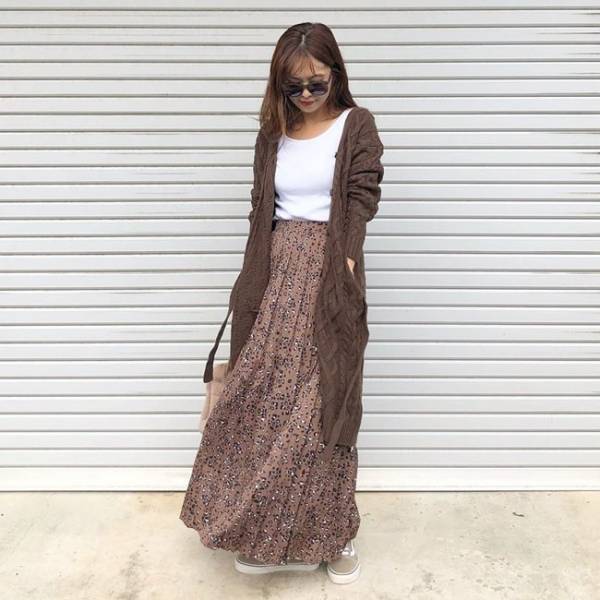 【GU】着ぶくれしない？！「ケーブルニットロングガウン」に注目！