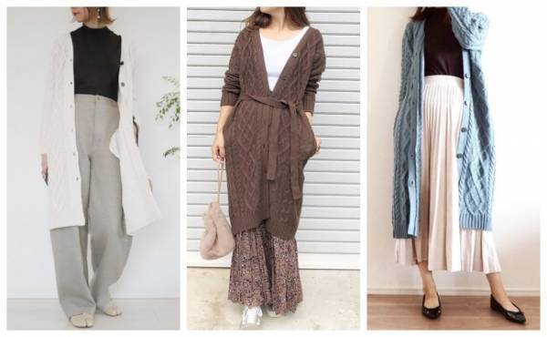 【GU】着ぶくれしない？！「ケーブルニットロングガウン」に注目！