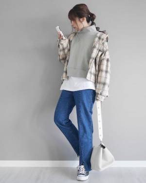 【しまむら】ベージュ×チェック柄が大豊作！おしゃれママのコーデ実例集