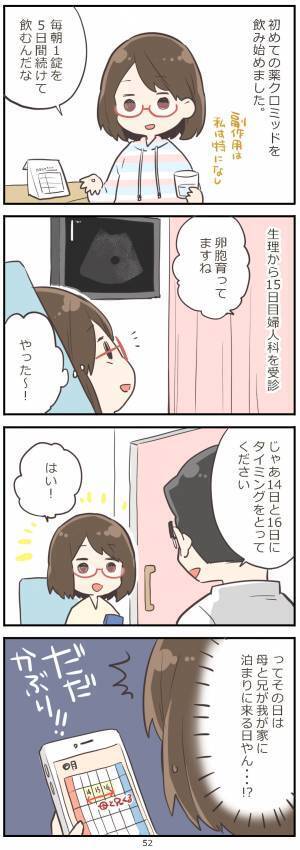 「ちょ、かぶってるやん」初めての排卵誘発剤。ここぞという時なのに？