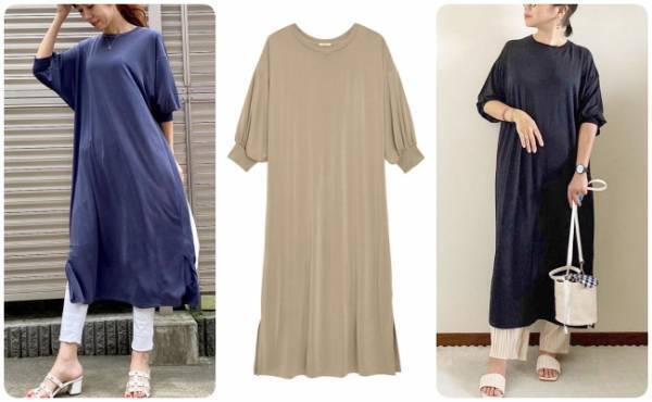 GUさん1900円でいいの！？体型カバーも完璧♪ラクチン高見えワンピ