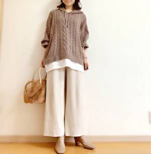 【しまむら】安いのに優秀！重ね着風ニットプルパーカでラクにおしゃれ♡