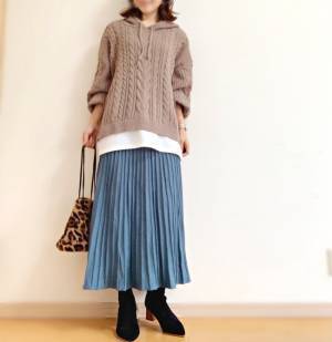 【しまむら】安いのに優秀！重ね着風ニットプルパーカでラクにおしゃれ♡