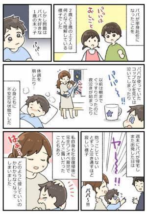 突然の夫の単身赴任。年子3人を完全ワンオペ！末っ子がパパロスになり…