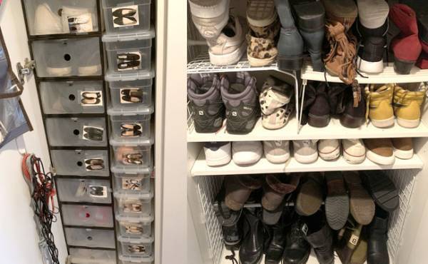 【100均】下駄箱に入りきらない靴を100均アイテムだけで全部収納！