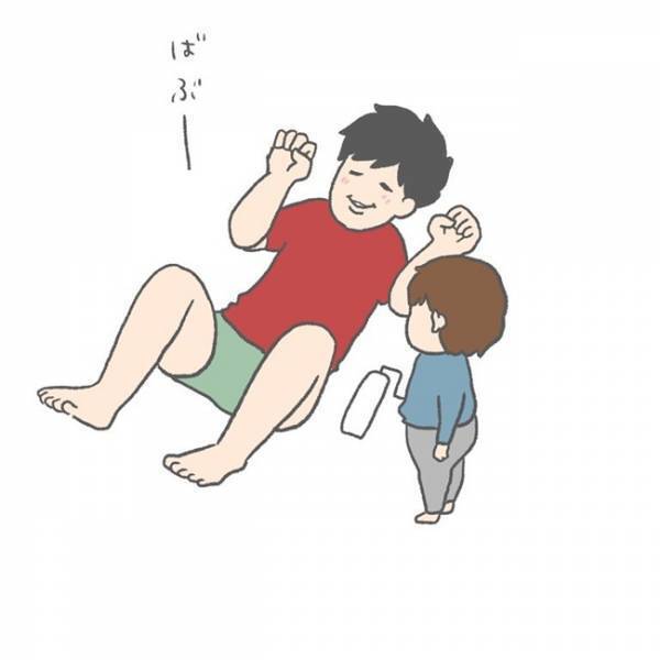 コロコロで思わぬ仕打ち！岩塩対応2歳児と構ってほしすぎるパパの姿がシュールかわいい♡