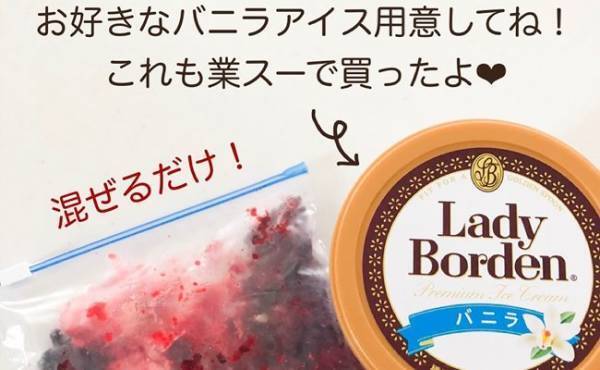 【業務スーパー】甘酸っぱいプチプチが最高♡混ぜるだけ絶品アイスが激旨