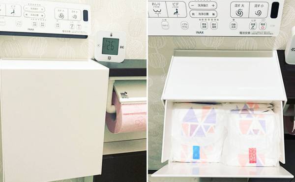 スッキリ！TOWERの新商品ウォールトイレポットがナプキン収納に便利すぎ！