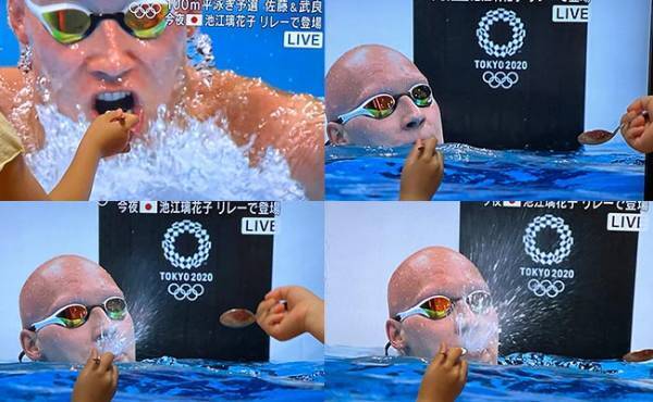 「ブフォー！吹き出してるやん！」子どもたちの五輪の楽しみ方が独特すぎると話題に！