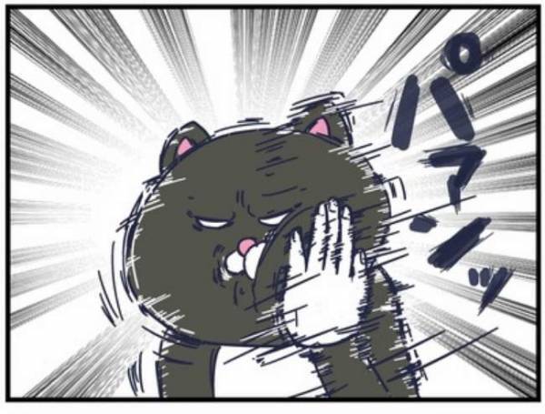 手を出してしまう息子を叱るパパ。「パアン」と叩く音が部屋中に響いて…