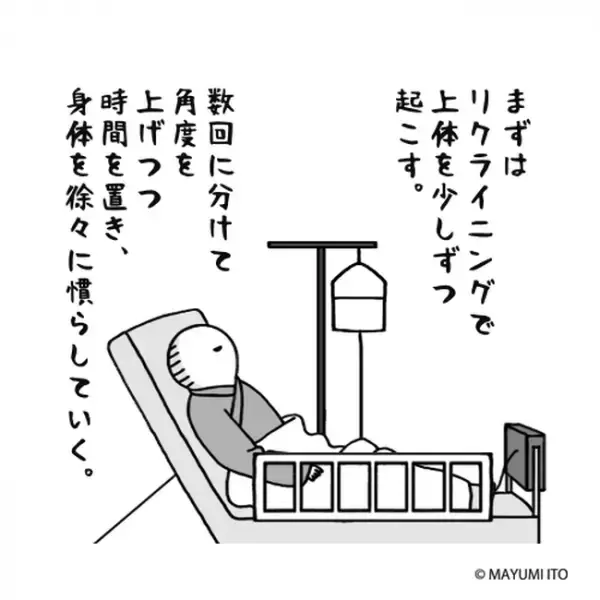 「目標は…3m！」そしてゆっくりゆっくり…力尽きた…／卵巣嚢腫日記。#21