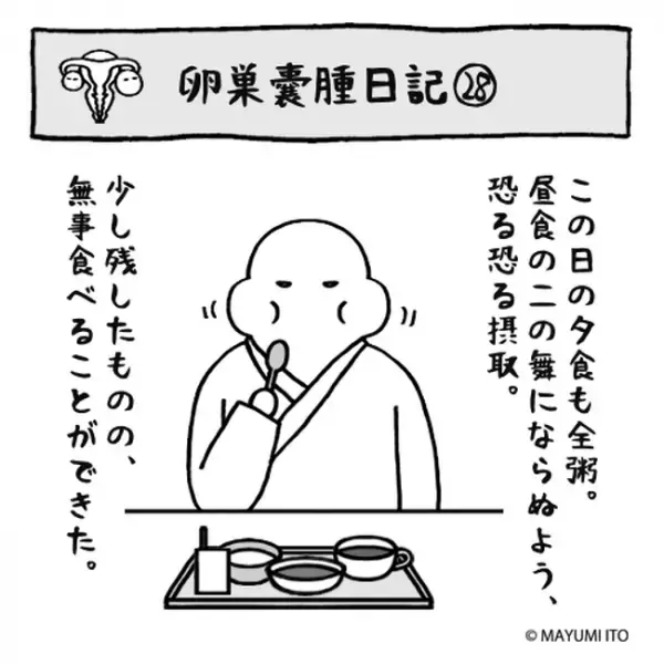 「二の舞は避けたい！」恐る恐るの夕食。そしてお楽しみは…／卵巣嚢腫日記。#28