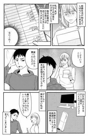 「どういうこと？」通帳を見て驚き！高額の引き落とし。夫を問い詰めると…