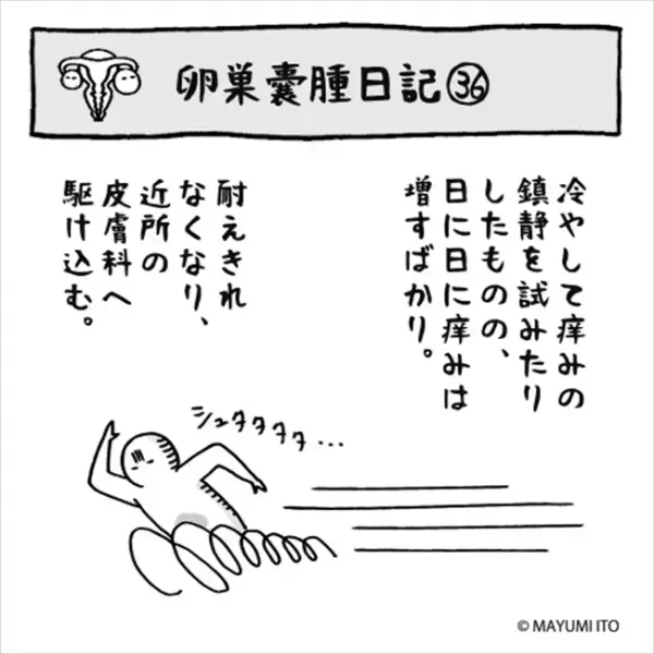 「耐えられない…」病院へダッシュ！状態は？そしてついに…／卵巣嚢腫日記。#36