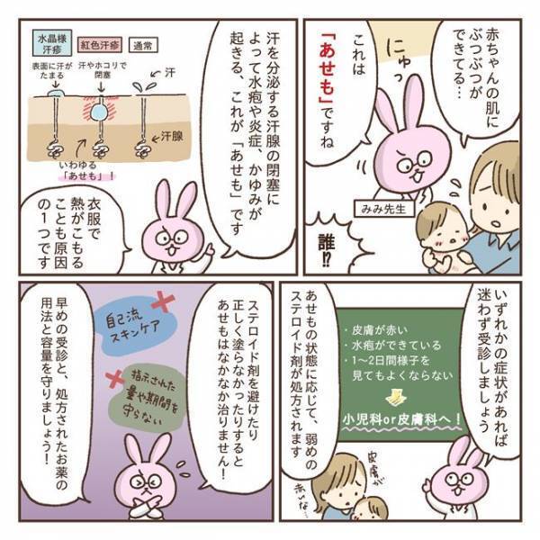 赤ちゃんに多いあせも。予防方法とできたときの対処法【医師解説】