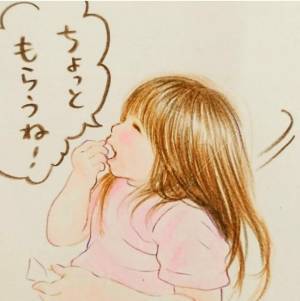 赤ちゃんにおやつをあげていたら「食べさせてあげる！」からの…？上の子あるある