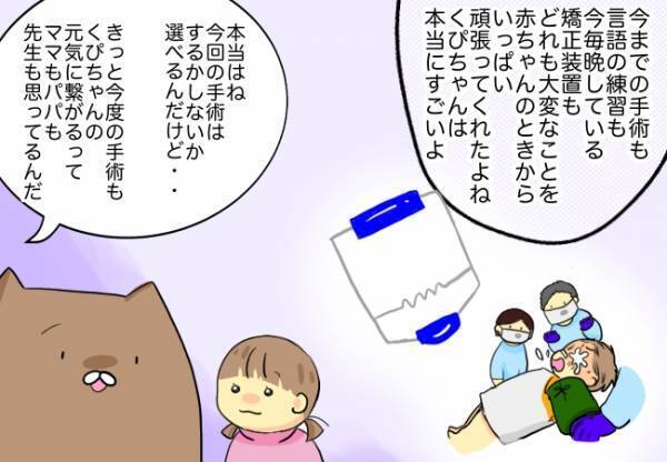 ＜口唇口蓋裂＞修正手術日が決定。しかし娘は「手術しなきゃだめ？」と戸惑っていて…？