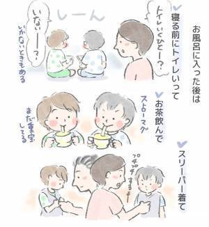 「は、早く寝てくれ…！」両腕に吸い寄せられてくる双子の圧で身動きが取れず…