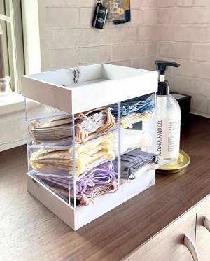 【ダイソー】「試してみる価値 大！」材料はたった３つだけ！高見えマスク収納アイデア！