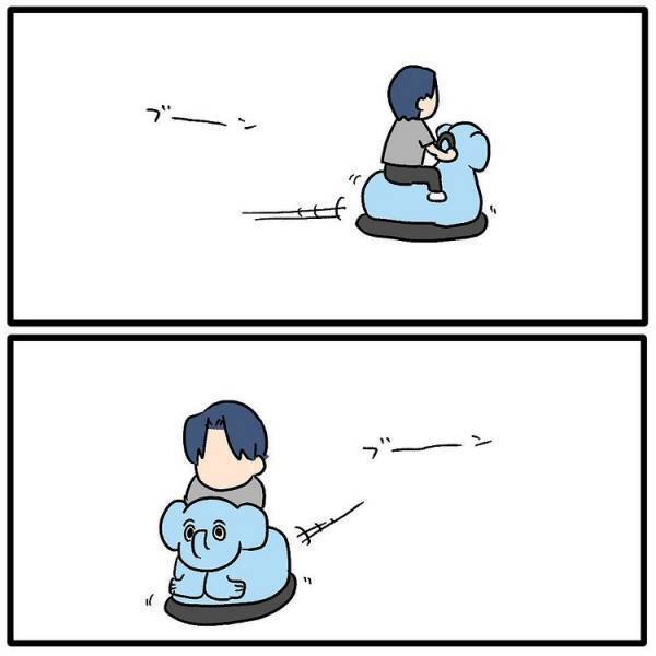 初めての遊園地で乗り物に乗った娘。するとまさかの展開が待ち受けていて…