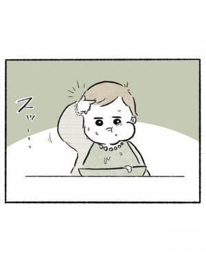 「30分以上モグモグしてる」食べムラ、2歳児との戦い！食事中にママを見つめて、まさかの行動を！？