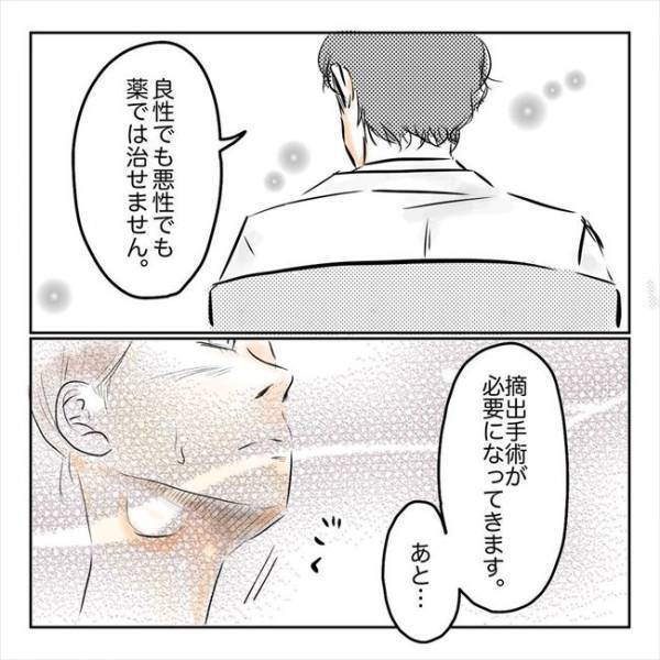 「あ…くせ…い？」コブは悪性か良性か…摘出しないとわからないと言われ…