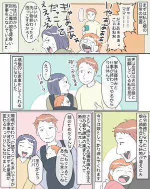 「大変そうだねぇ」口だけで育児をしない夫にイライラ。しかし、在宅勤務になった夫に驚きの変化が！？